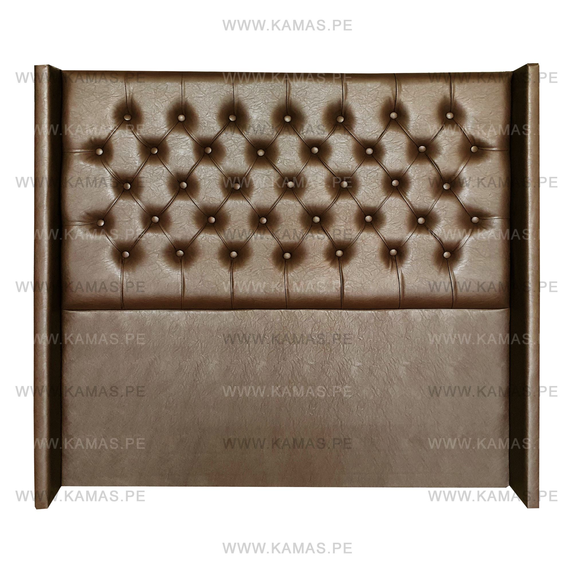 CABECERA KAMAS 2 PLAZAS PEDESTAL EMPERATRIZ - CUERO MARRÓN